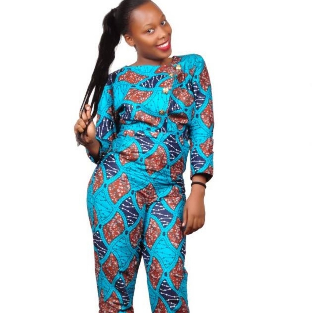 3/4 African print jumpsuit