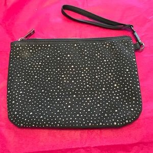 Gray rhinestone wristlet
