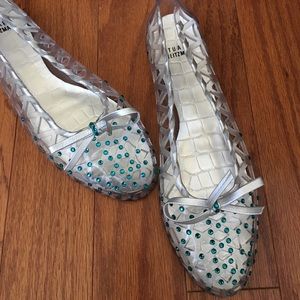 NWOT Stuart Weitzman crystal jelly flats