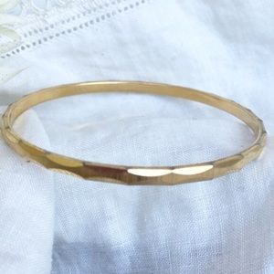MONET Vintage Bangle Bracelet Beveled Golden