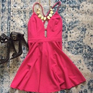 Adorable bright pink cocktail dress w open back!