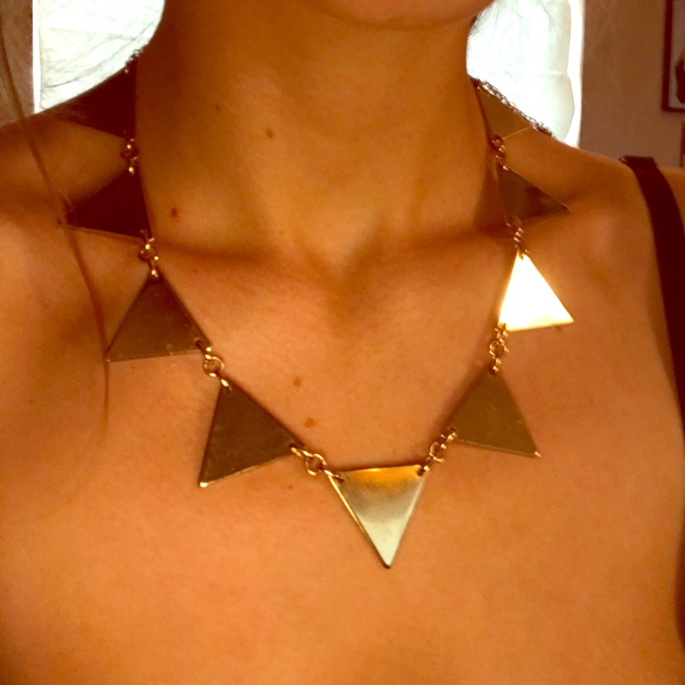Gold Reflective Triangle Necklace