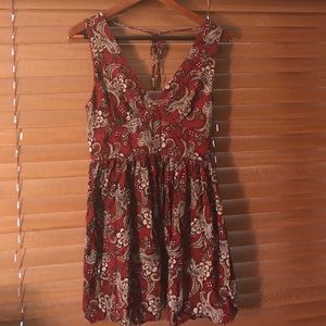 Red paisley dress
