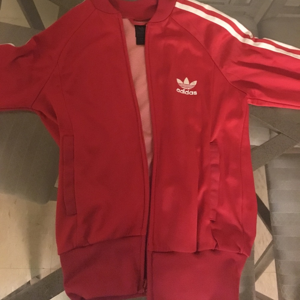 Red adidas track jacket W (XS)