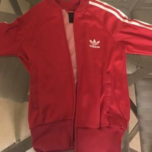 Red adidas track jacket W (XS)