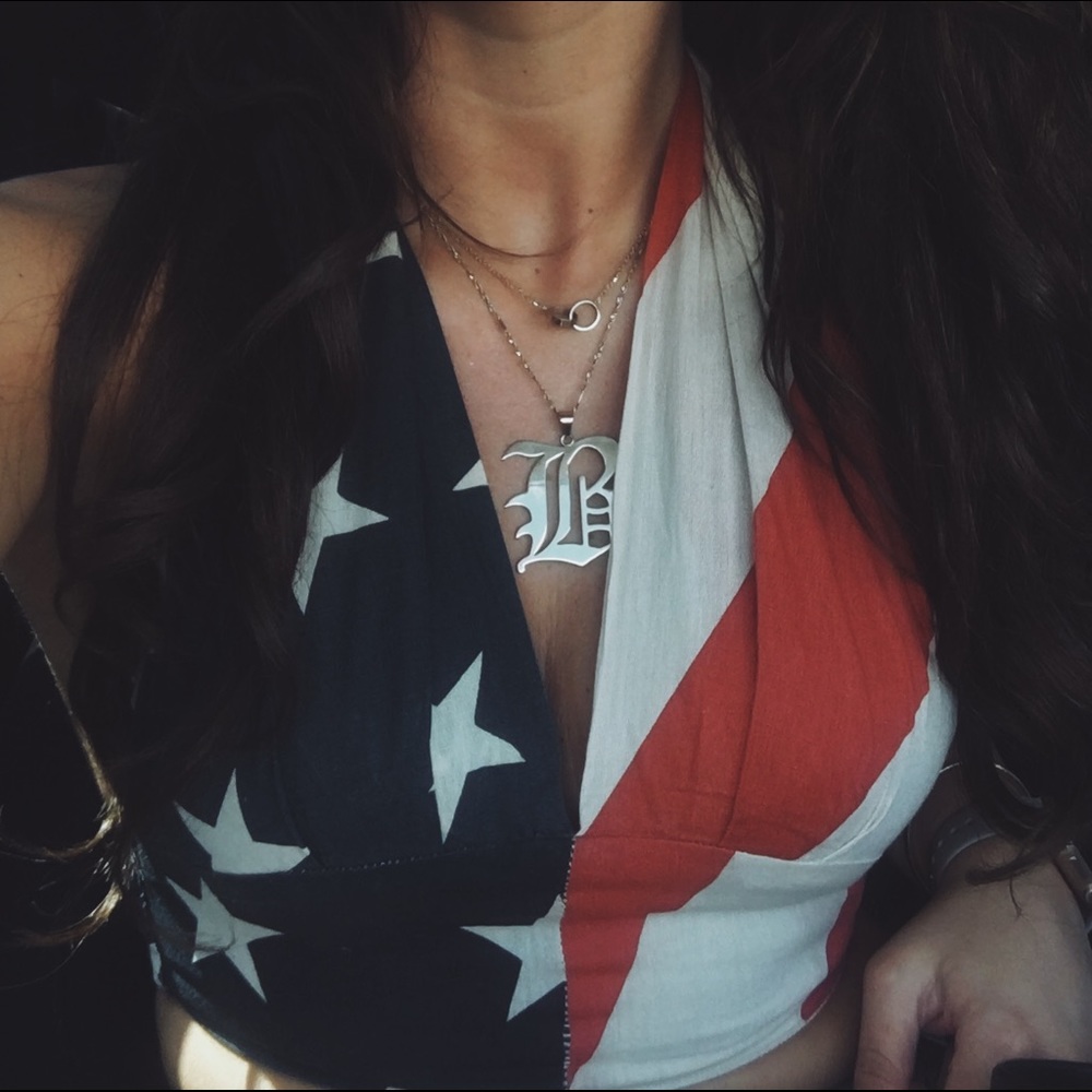 American Flag Tie Bralette