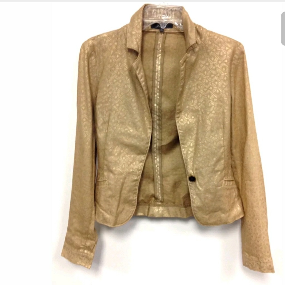 Anthropologie Gold Blazer Art Deco