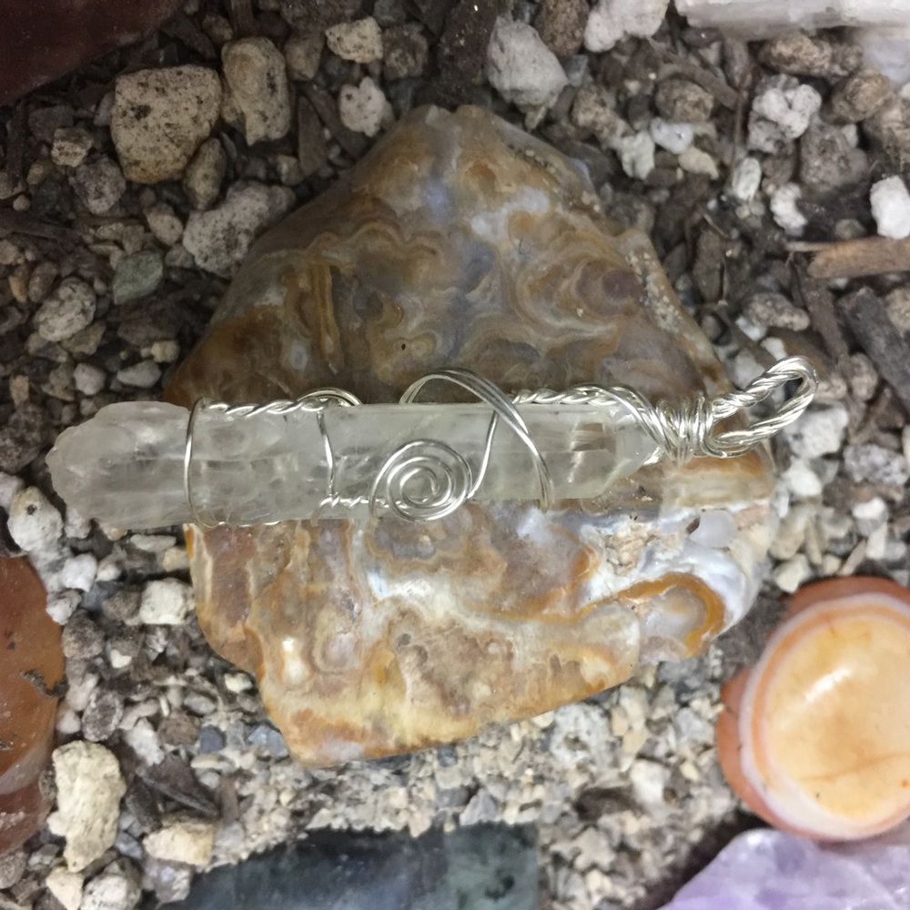 Crystal silver pendant