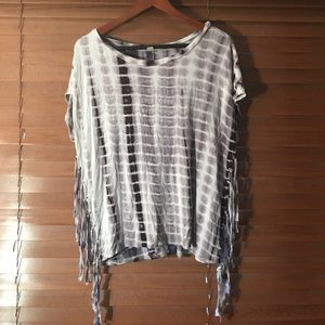 Tie dye fringe shirt