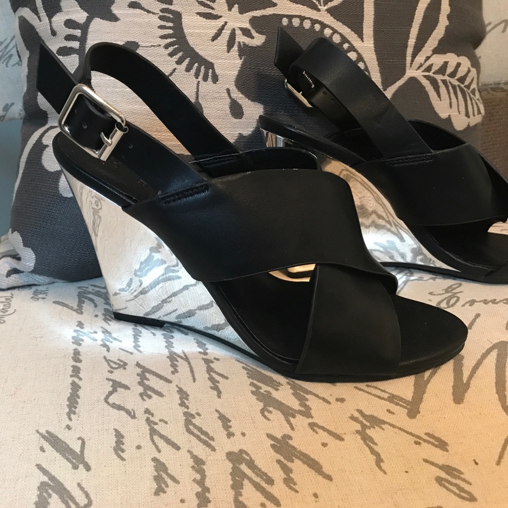 Black wedge sandal