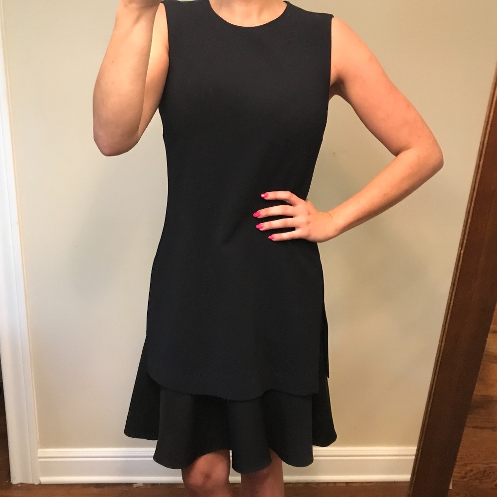 Theory “Raola” Sleeveless Ruffle Dress