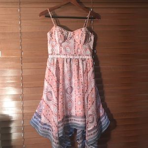 Pink paisley handkerchief dress