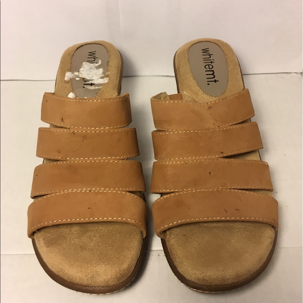 Whitemt. Tan sandals