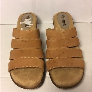 Whitemt. Tan sandals