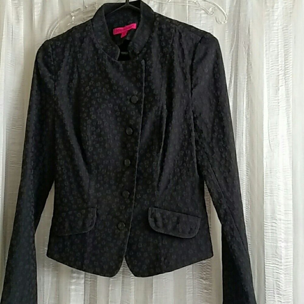 Black flower print Betsey Johnson jacket