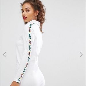 Fila Roll Neck Jersey Bodycon Dress