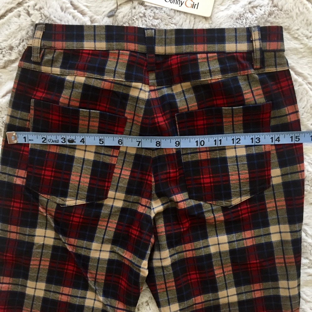๐HP๐ NEW PLAID PANTS STRETCH SKINNY BLACK KHAKI - Picture 7 of 7