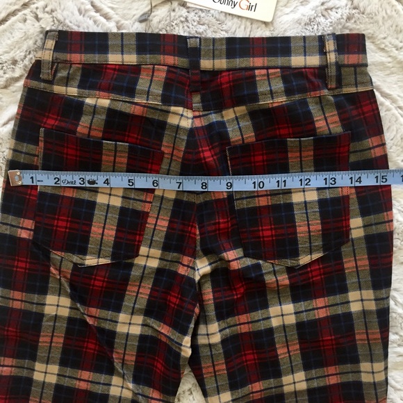 🎉HP🎉 NEW PLAID PANTS STRETCH SKINNY BLACK KHAKI - Picture 7 of 7