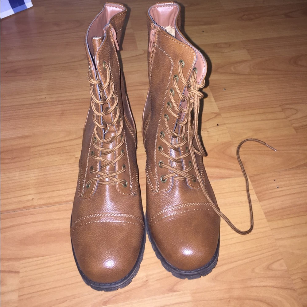 Bamboo Brown Combat Boots