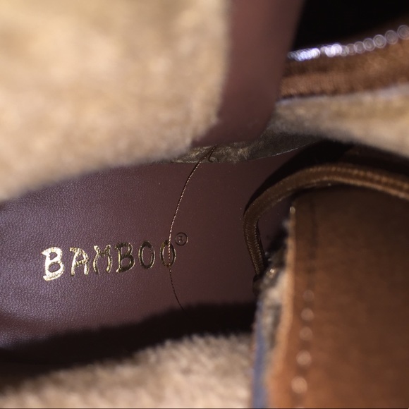 Bamboo Brown Combat Boots - Picture 3 of 4