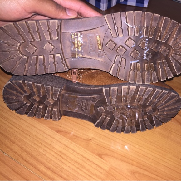 Bamboo Brown Combat Boots - Picture 4 of 4