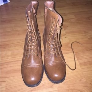 Bamboo Brown Combat Boots