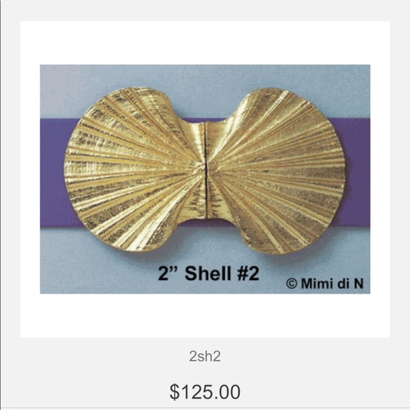 SOLD VTG Princess Mimi d Ni SeaShell Belt Buckle - Picture 6 of 6