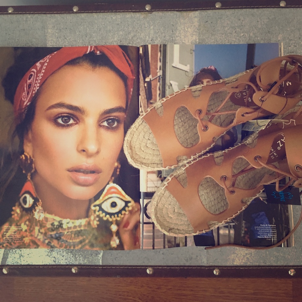 LEATHER ESPADRILLE WITH LACING