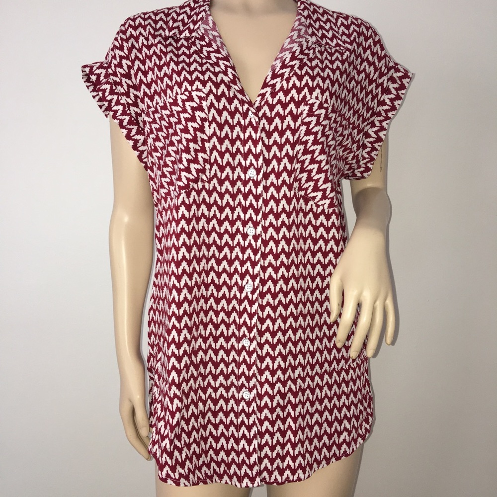 JACHS GIRLFRIEND SHORT SLEEVE BUTTON DOWN SHIRT