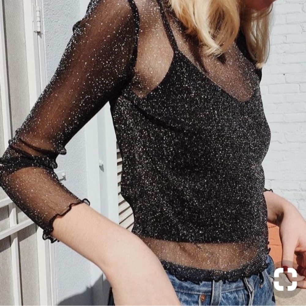 Sheer sparkly long sleeve