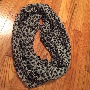 Gray and black infinity scarf