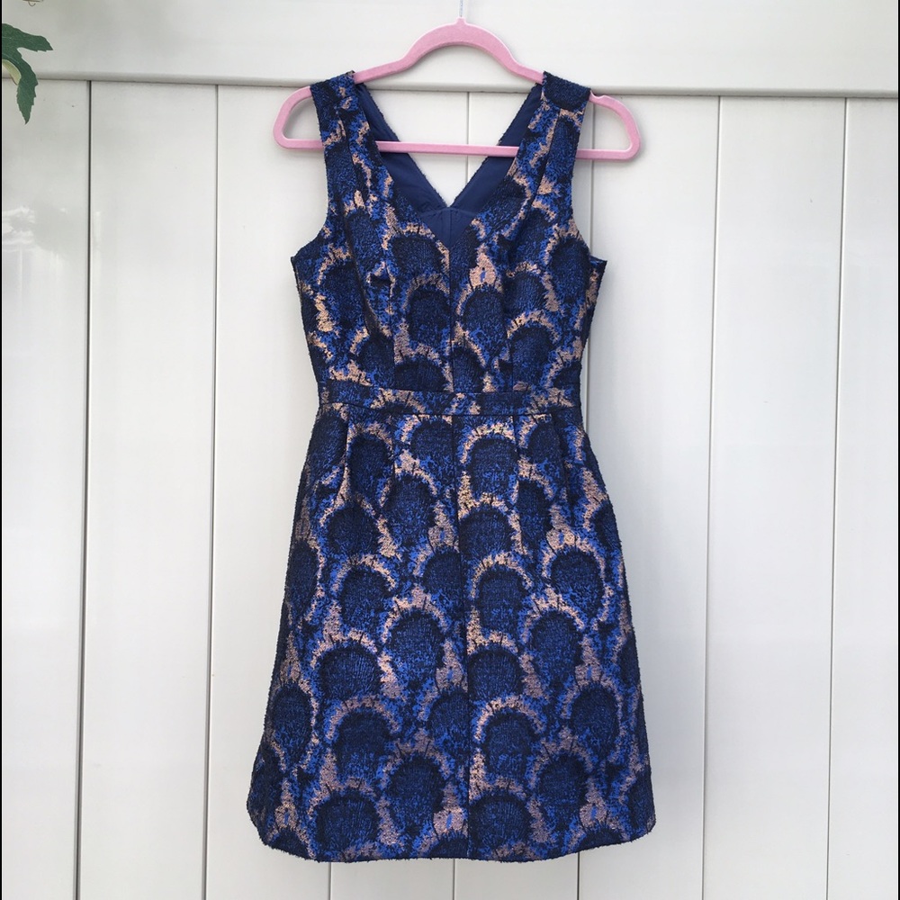 Blue & Gold J.Crew Cocktail Dress