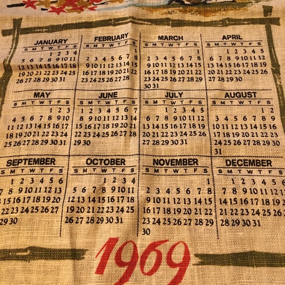 Vintage Calendar Tea Towel Plastic Bag Holders - Picture 8 of 8