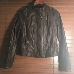 Brown leather jacket
