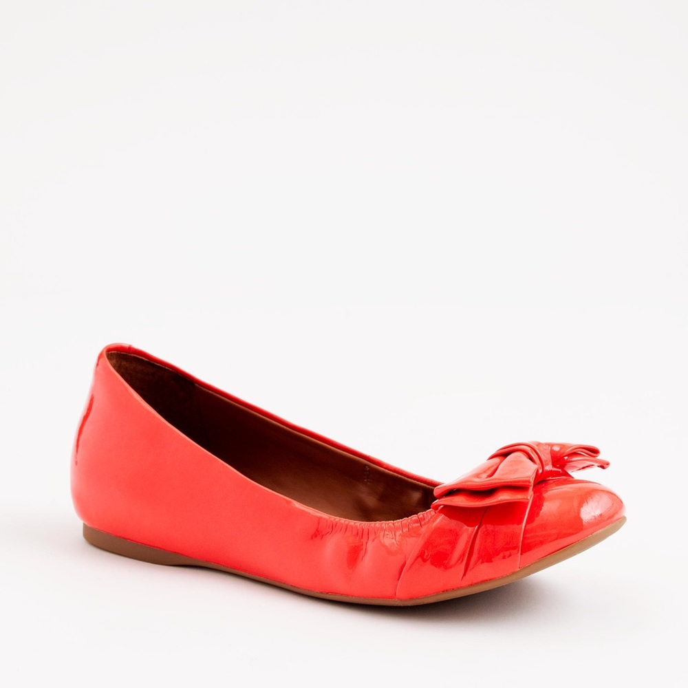 J.Crew "Cece" red patent bow ballet flats