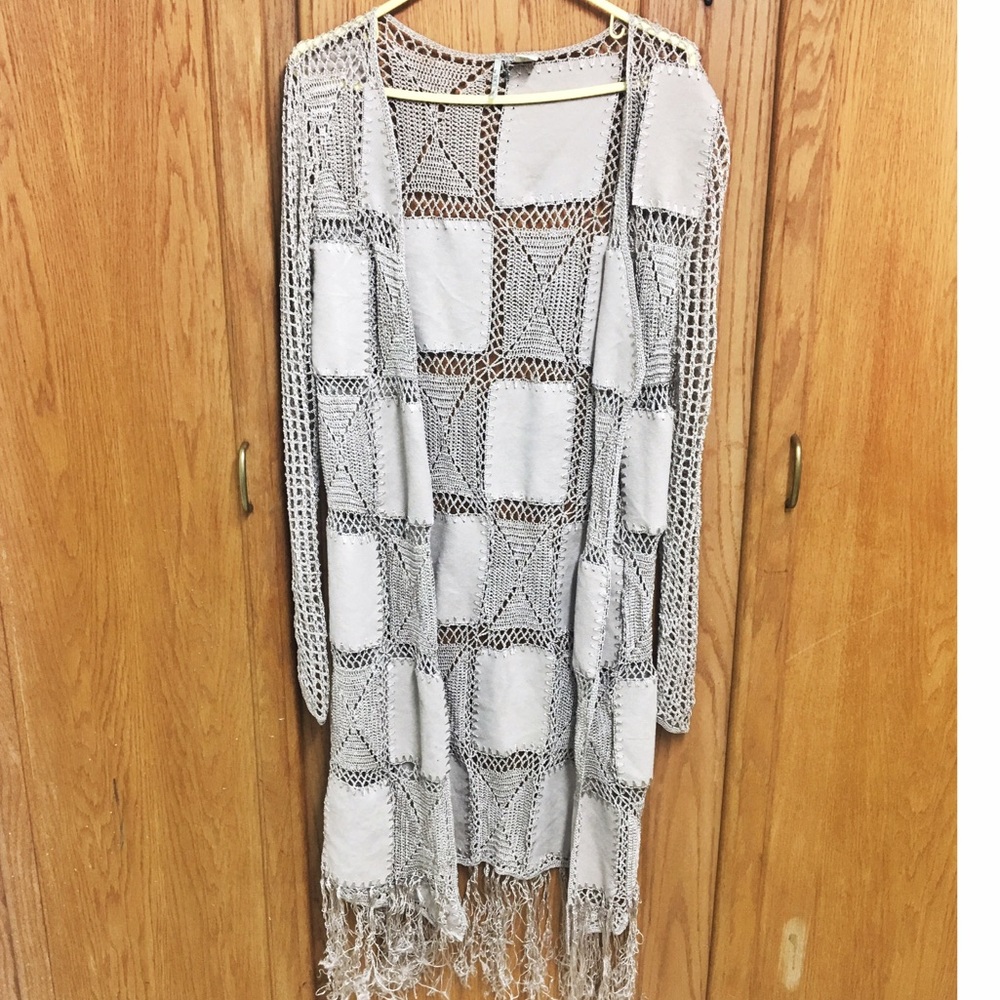 BKE fringe festival duster cardigan