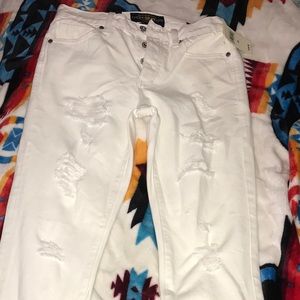 Lucky Brand white ripped jeans