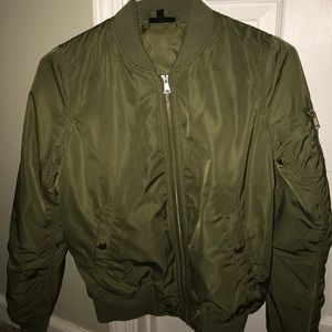 Topshop Army green bomber jacket