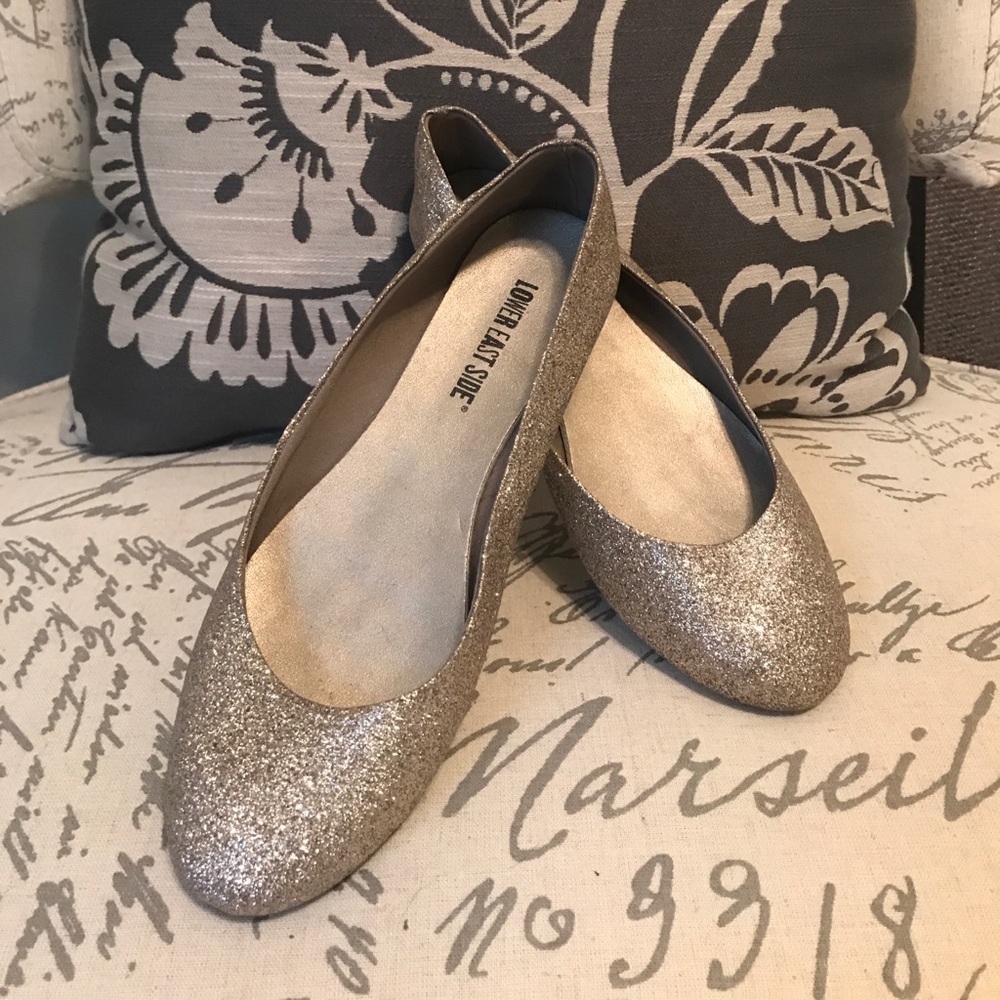Gold glitter flats
