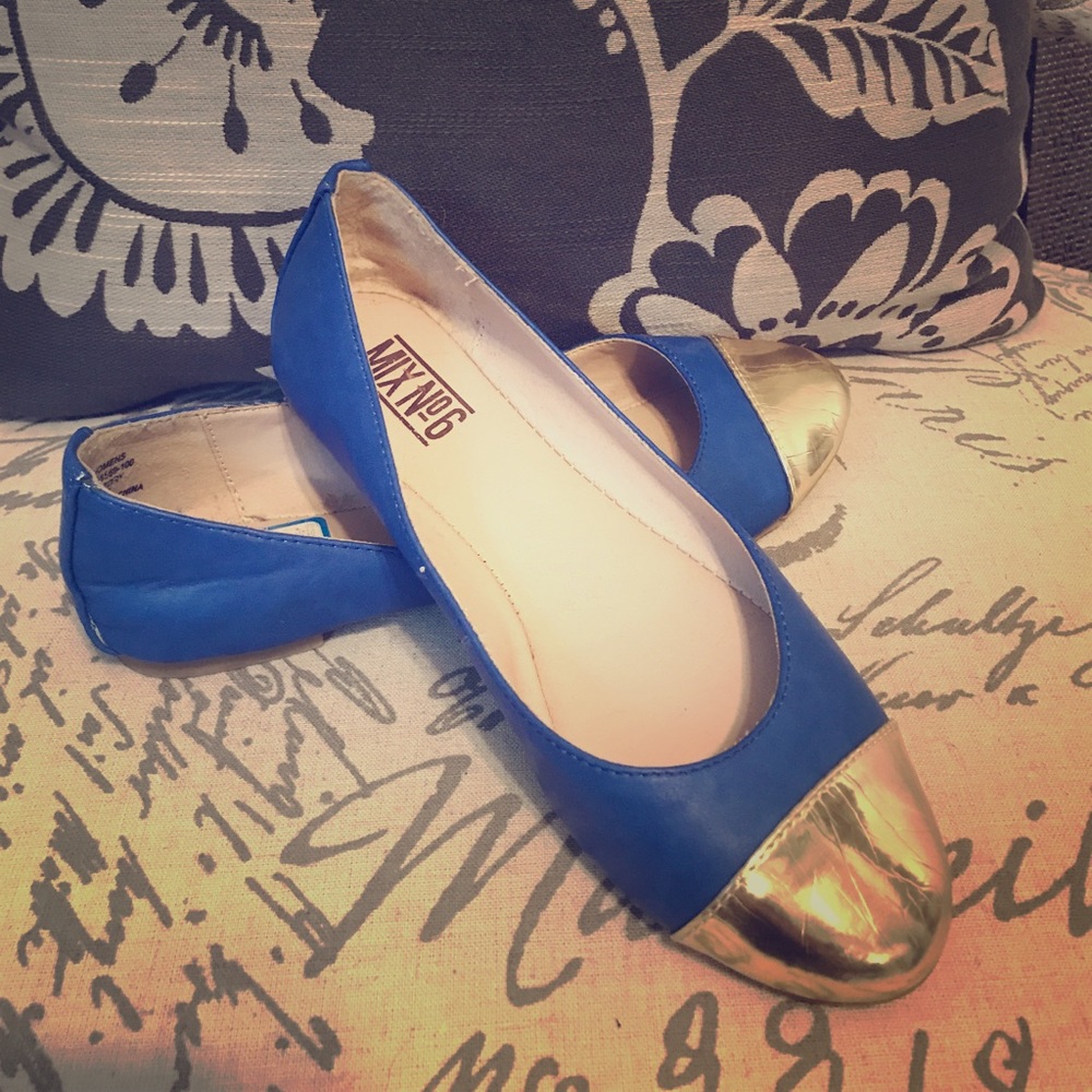 Blue and gold flats