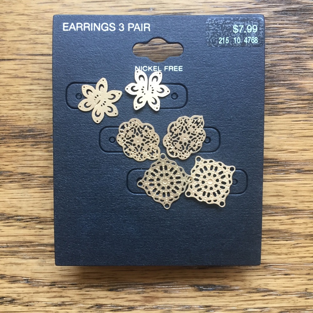 Rustic gold earrings