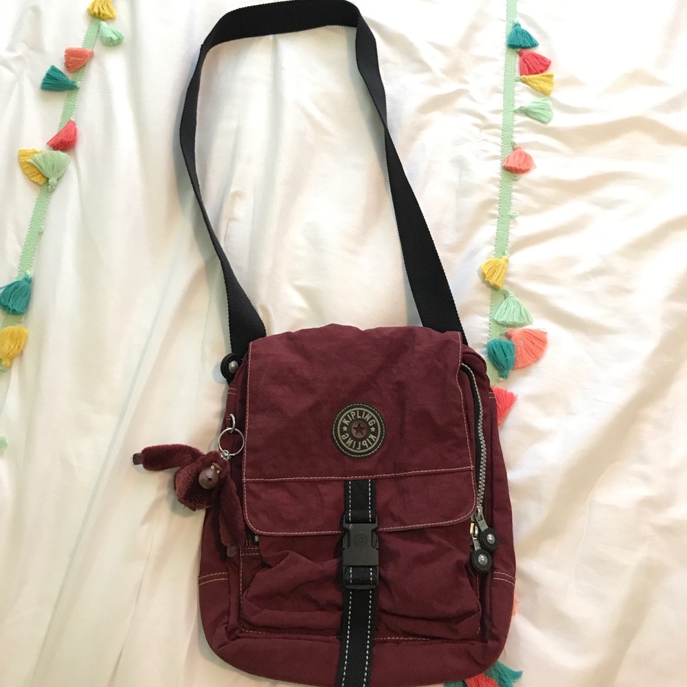 Kipling burgundy crossbody bag. NEW.