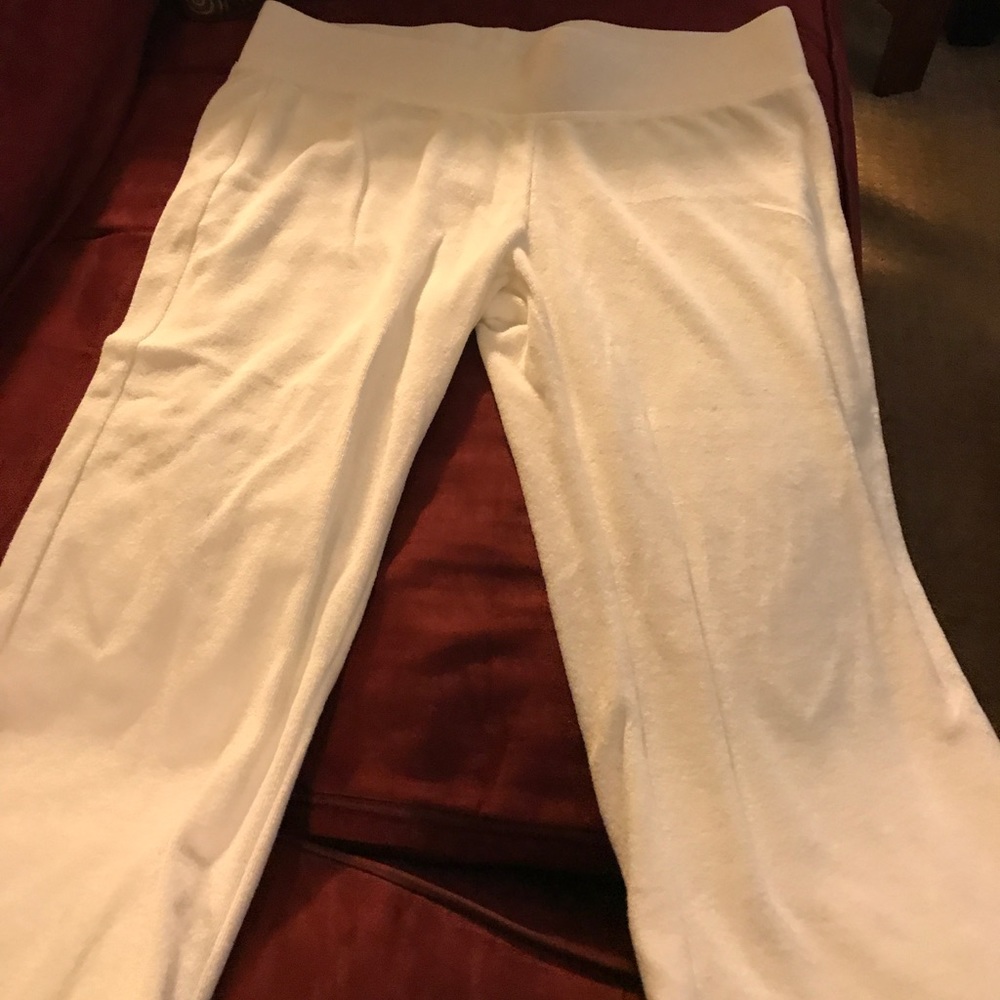 Express white terrycloth yoga capris