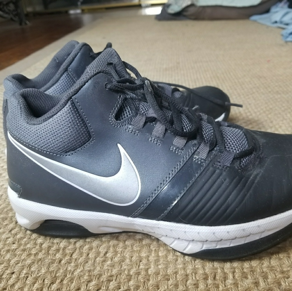 Gray Nike basketball shoes