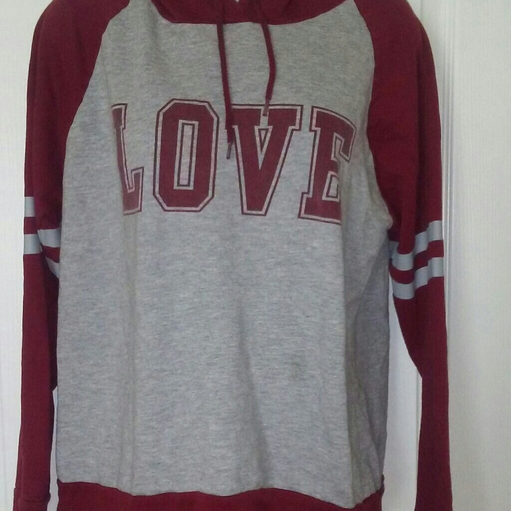 Love burgundy hoodie
