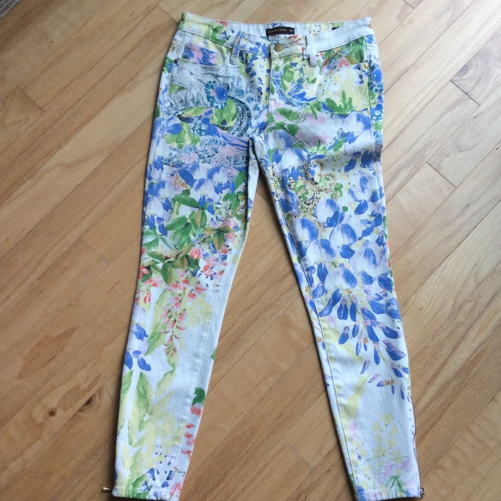 Genetic Denim "The James" floral skinny jeans.