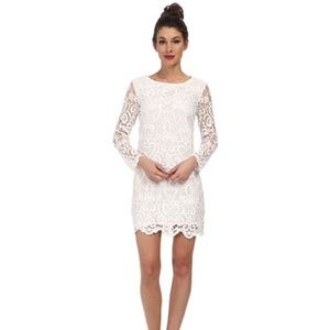 French Connection Size 2 Lace Sheath Dress White