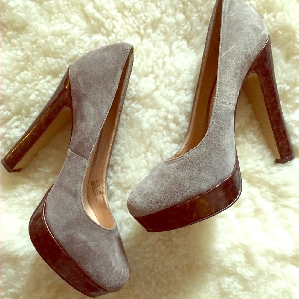 Grey Platforms w/ Leopard Print heels
