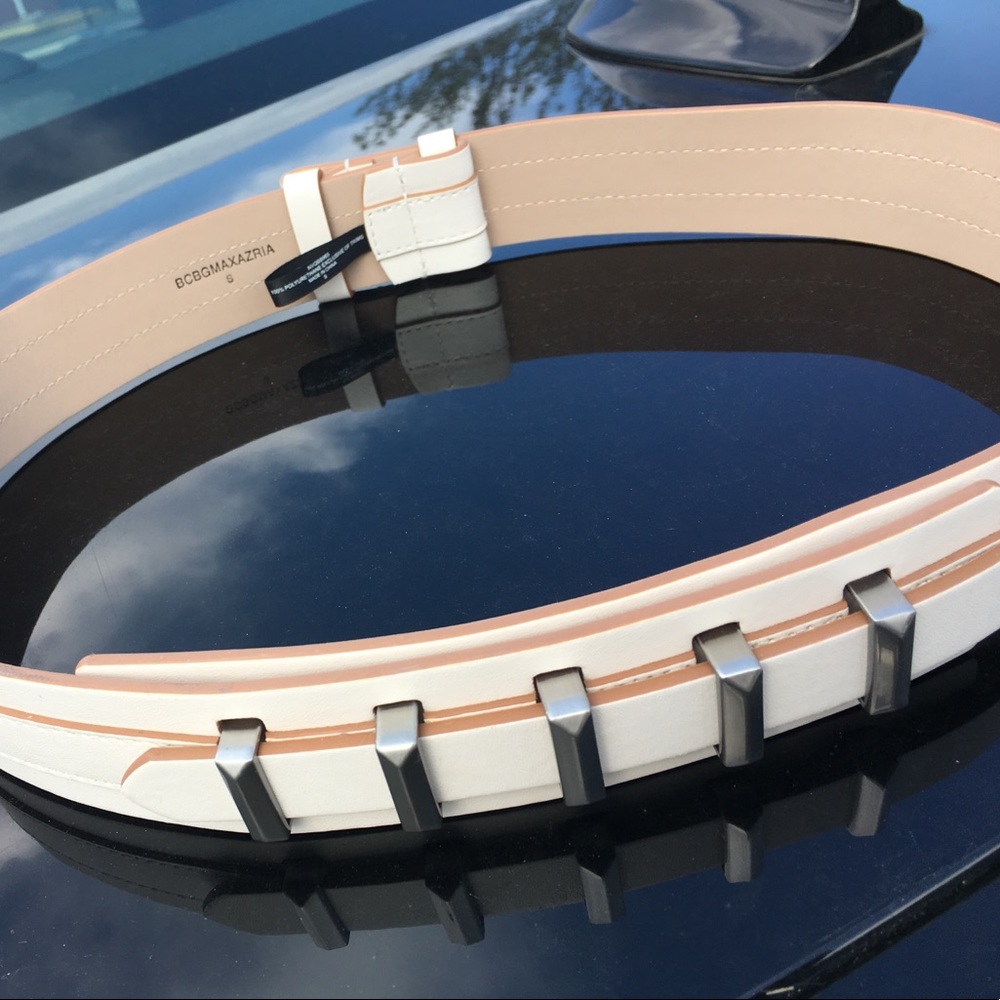 White BCBG maxazria waist belt