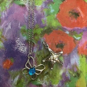 Butterfly necklace with a star fish charm